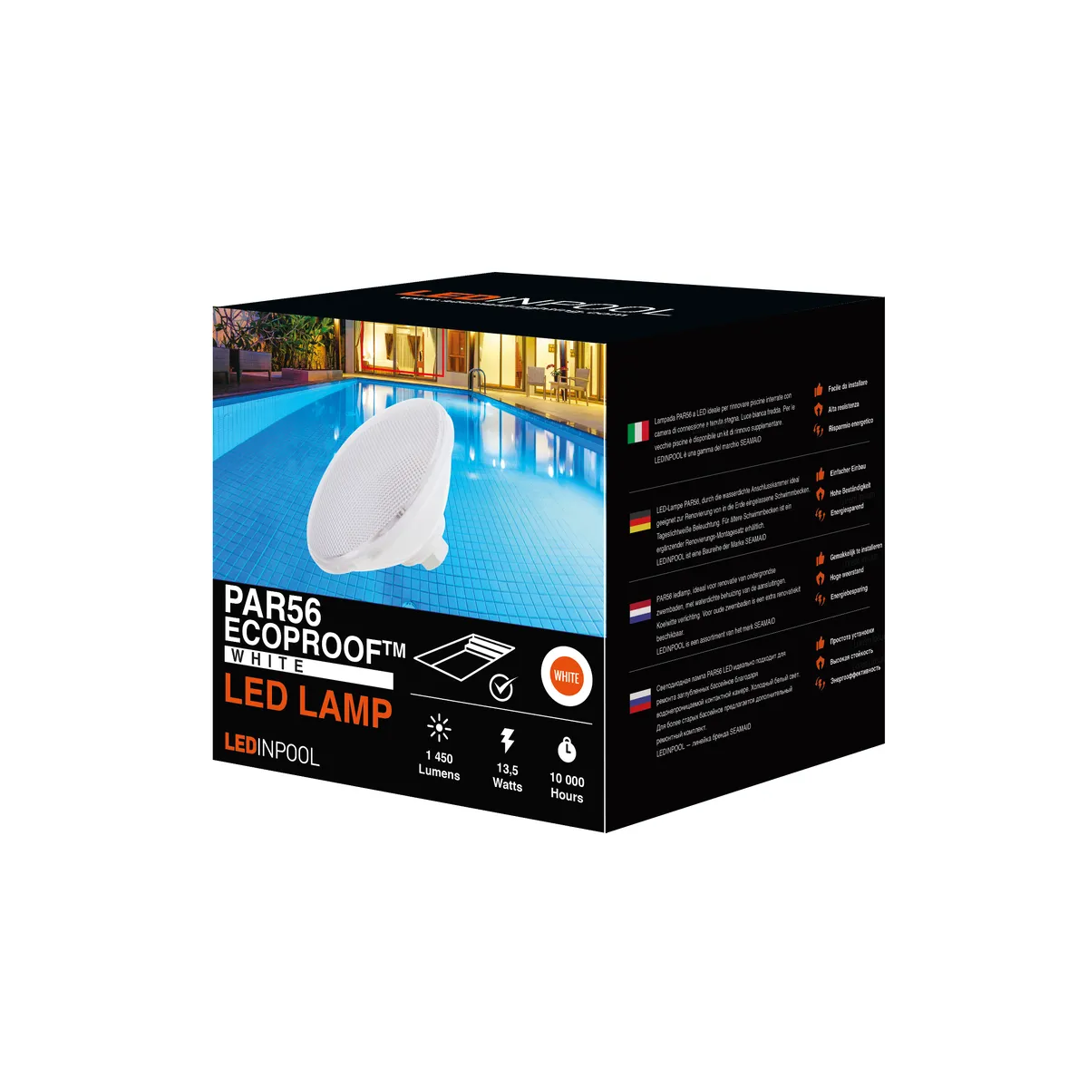 AMPOULE LED BLANCHE PAR56 13,5W ECOPROOF LEDINPOOL BY SEAMAID