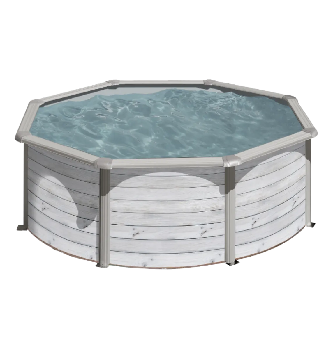 PISCINE ACIER 3,50 H 1,20 CERUSE SILVER