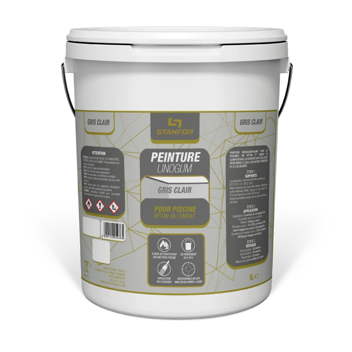 PEINTURE LINOGUM GRIS CLAIR 5L RAL 7035