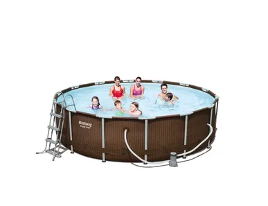 PISCINE TUBULAIRE BESTWAY POWER STEEL 4.27 x 1.07 IMITATION ROTIN