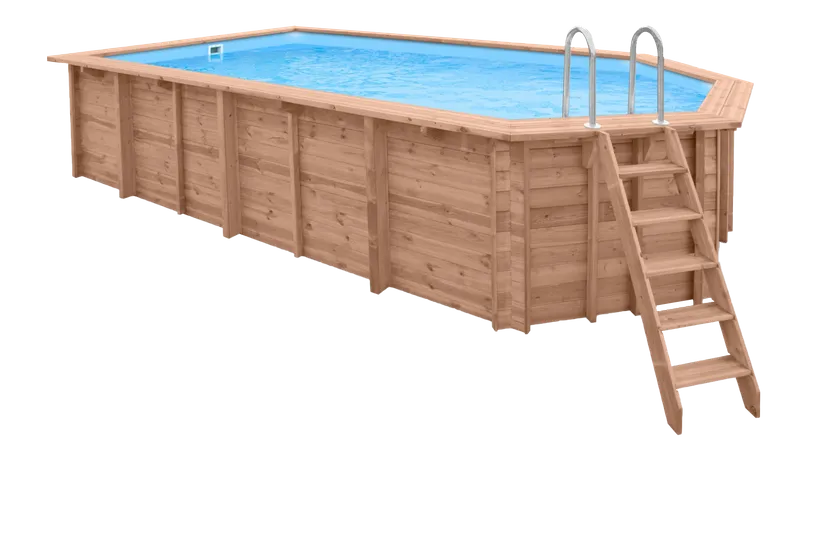 PISCINE BOIS INDIANA 6.70x4.00 H 1.38 LUXE