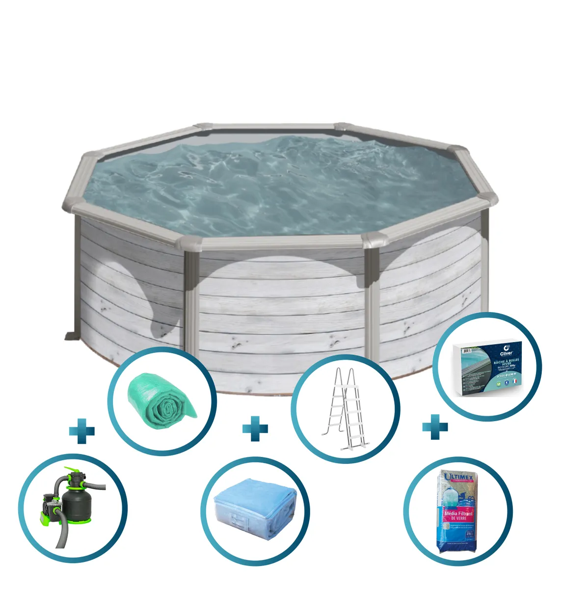 PISCINE ACIER 3,50 H 1,20 CERUSE XTRA