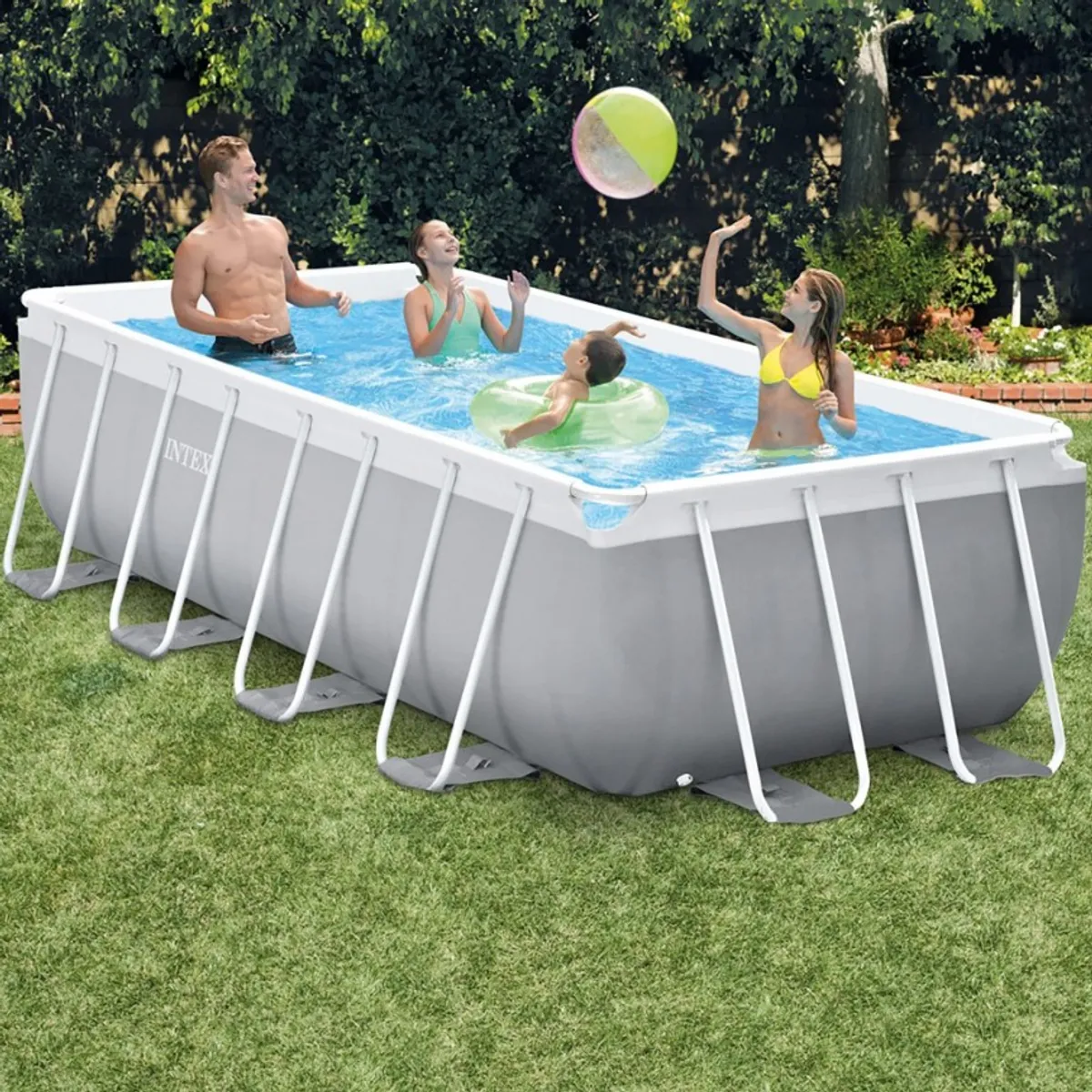 PISCINE INTEX PRISM RECT. 4,00x2,00 H 1,00 GRISE