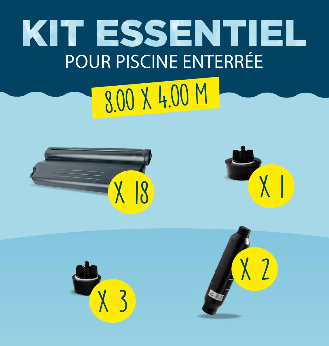 KIT HIVERNAGE ESSENTIEL PISCINE ENTERREE 8,00x4,00