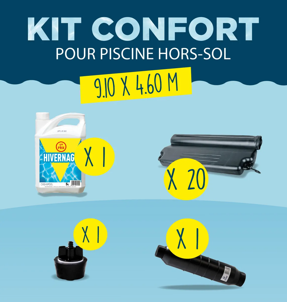 KIT HIVERNAGE PISCINE HORS SOL 9,10x4,60 M